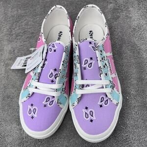 Superga Women Size 8.5 Sneakers Pink Purple Blue Summer Festival Boho Cottage